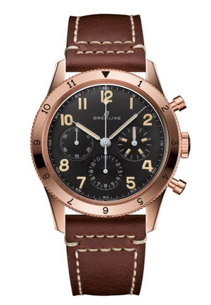 Breitling Avi 1953 Edition Black Dial Brown Leather Strap Watch for Men - RB0920131B1X1 Authentic Buy Shop Now