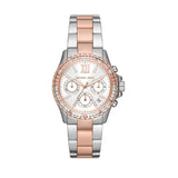 Michael Kors Everest Chronograph White Dial Two Tone Steel Strap Watch For Women - MK7214 Authentic Buy Shop Now