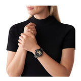 Michael Kors Wren Chronograph Black Dial Two Tone Steel Strap Watch for Women - MK6978 Authentic Buy Shop Now