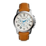Fossil Grant Chronograph White Dial Brown Leather Strap Watch for Men - FS5060 Authentic Buy Shop Now