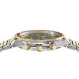 Salvatore Ferragamo Sapphire Chrono Green Dial Two Tone Steel Strap Watch for Men - SFME01223 Authentic Buy Shop Now