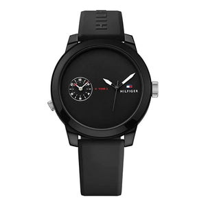 Tommy Hilfiger Denim Black Dial Black Rubber Strap Watch for Men - 1791326 Authentic Buy Shop Now