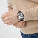 Guess Phoenix Multifunction Silver Dial Black Silicone Strap Watch For Men - GW0048G1 Authentic Buy Shop Now