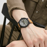 Armani Exchange Hampton Chronograph Green Dial Brown Leather Strap Watch For Men - AX2412 Authentic Buy Shop Now