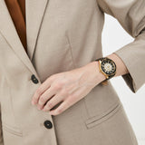 Michael Kors Runway Quartz Black Dial Brown Leather Strap Watch For Women - MK6979 Authentic Buy Shop Now