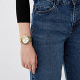Michael Kors Everest Chronograph Gold Dial Gold Steel Strap Watch For Women - MK7210 Authentic Buy Shop Now