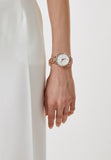 Michael Kors Pyper Three-Hand White Dial Rose Gold Steel Strap Watch For Women - MK4594 Authentic Buy Shop Now