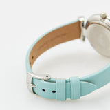 Emporio Armani Gianni T Bar Analog Crystals Silver Dial Blue Leather Strap Watch For Women - AR11443 Authentic Buy Shop Now