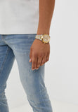 Fossil Everett Chronograph Gold Dial Two Tone Steel Strap Watch for Men - FS5796 Authentic Buy Shop Now