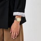 Michael Kors Lennox Three-Hand Gold Dial Two Tone Steel Strap Watch For Women - MK6988 Authentic Buy Shop Now