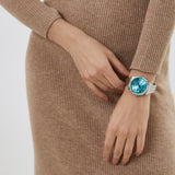 Guess Luna Quartz Blue Dial Silver Steel Strap Watch For Women - GW0308L4 Authentic Buy Shop Now