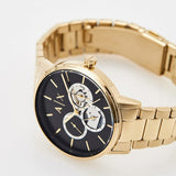Armani Exchange Cayde Chronograph Black Dial Gold Steel Strap Watch for Men - AX2747 Authentic Buy Shop Now