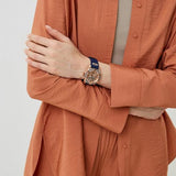Guess Queen Quartz Crystals Rose Gold Dial Blue Silicone Strap Watch For Women - GW0536L5 Authentic Buy Shop Now