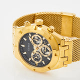 Guess Continental Chronograph Black Dial Gold Mesh Strap Watch For Men - GW0582G2 Authentic Buy Shop Now