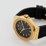 Michael Kors Mini Lennox Quartz Black Dial Black Silicone Strap Watch For Women - MK7281 Authentic Buy Shop Now