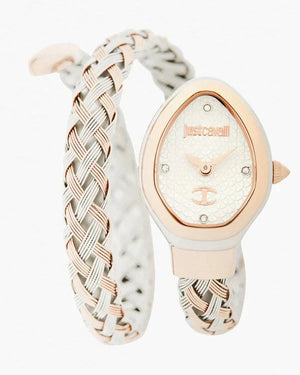 Just Cavalli Novara Silver Dial Two Tone Steel Strap Watch for Women - JC1L264M0075 Authentic Buy Shop Now