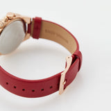 Michael Kors Camille Three Hand Crystals Rose Gold Dial Red Leather Strap Watch For Women - MK4701 Authentic Buy Shop Now