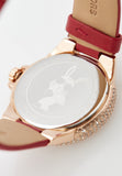 Michael Kors Camille Three Hand Crystals Rose Gold Dial Red Leather Strap Watch For Women - MK4701 Authentic Buy Shop Now
