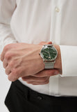 Emporio Armani Minimalist Quartz Green Dial Silver Mesh Bracelet Watch For Men - AR11578 Authentic Buy Shop Now