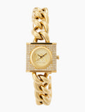 Michael Kors Chain Lock Pave Gold Dial Gold Steel Strap Watch For Women - MK4711 Authentic Buy Shop Now