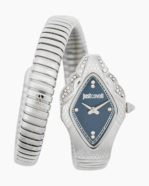 Just Cavalli Ferocious Blue Dial Silver Steel Strap Watch for Women - JC1L306M0015 Authentic Buy Shop Now