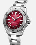 Tag Heuer Aquaracer Professional 200 Automatic Red Dial Silver Steel Strap Watch for Men - WBP2114.BA0627 Authentic Buy Shop Now