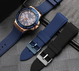 Guess Rigor Blue Dial Blue Silicone Strap Watch For Men - W0247G3 Authentic Buy Shop Now