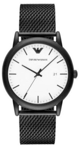 Emporio Armani Luigi White Dial Black Mesh Bracelet Watch For Men - AR11046 Authentic Buy Shop Now