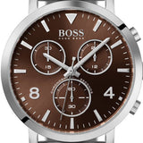 Hugo Boss Spirit Brown Dial Silver Mesh Bracelet Watch for Men - 1513694 Authentic Buy Shop Now