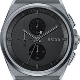 Hugo Boss Steer Chronograph Quartz Grey Dial Grey Steel Strap Watch For Men - 1513996 Authentic Buy Shop Now