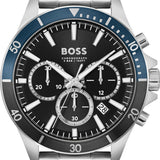 Hugo Boss Troper Chronograph Black Dial Silver Steel Strap Watch For Men - 1514101 Authentic Buy Shop Now