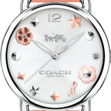 Coach Tatum White Dial Pink Leather Strap Watch For Women - 14502799 Authentic Buy Shop Now