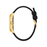 Guess Cubed Analog Gold Dial Black Silicone Strap Watch For Women - GW0665L1 Authentic Buy Shop Now