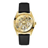 Guess Tailor Gold Dial Black Leather Strap Watch for Men - GW0389G2 Authentic Buy Shop Now