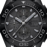 Tag Heuer Aquaracer Automatic Chronograph Special Edition Titanium Grey Dial Black Leather Strap Watch for Men - CAY218B.FC6370 Authentic Buy Shop Now