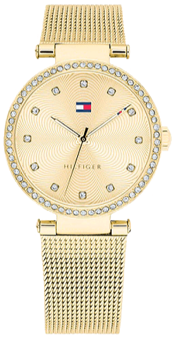 Tommy Hilfiger Lynn Quartz Gold Dial Gold Mesh Bracelet Watch For Women - 1781864 Authentic Buy Shop Now