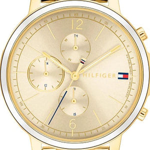 Tommy Hilfiger Madison Quartz Gold Dial Gold Steel Strap Watch For Women - 1782189 Authentic Buy Shop Now
