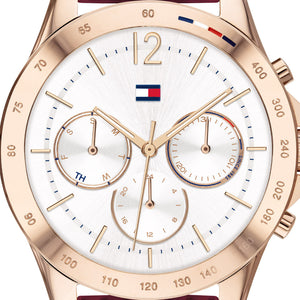 Tommy Hilfiger Haven Quartz White Dial Red Rubber Strap Watch For Women - 1782200 Authentic Buy Shop Now