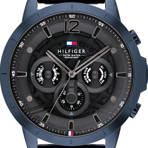 Tommy Hilfiger Luca Chronograph Grey Dial Blue Steel Strap Watch For Men - 1710493 Authentic Buy Shop Now