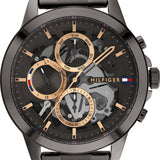 Tommy Hilfiger Henry Chronograph Grey Dial Grey Steel Strap Watch For Men - 1710479 Authentic Buy Shop Now