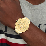 Tommy Hilfiger Lars Chronograph Gold Dial Gold Steel Strap Watch For Men - 1792060 Authentic Buy Shop Now