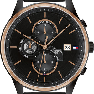 Tommy Hilfiger Weston Chronograph Black Dial Black Mesh Bracelet Watch For Men - 1710505 Authentic Buy Shop Now