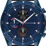 Tommy Hilfiger Parker Chronograph Quartz Blue Dial Blue Leather Strap Watch For Men - 1791839 Authentic Buy Shop Now