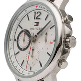 Tommy Hilfiger Landon Chronograph White Dial Brown Leather Strap Watch for Men - 1791531 Authentic Buy Shop Now