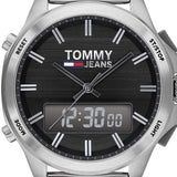 Tommy Hilfiger Digital Black Dial Silver Mesh Bracelet Watch For Men - 1791765 Authentic Buy Shop Now