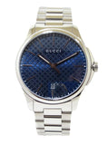 Gucci G Timeless Blue Dial Silver Steel Strap Watch For Men - YA126316 Authentic Buy Shop Now