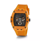 Guess Phoenix Multifunction Black Dial Orange Rubber Strap Watch For Men - GW0203G10 Authentic Buy Shop Now