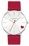 Coach Perry Silver Dial Red Leather Strap Watch for Women - 14503515 Authentic Buy Shop Now