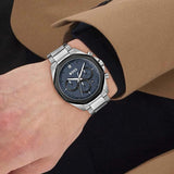 Hugo Boss Cloud Chronograph Blue Dial Silver Steel Strap Watch For Men - 1514015 Authentic Buy Shop Now