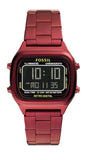 Fossil Retro Analog-Digital Black Dial Red Steel Strap Watch for Men - FS5897 Authentic Buy Shop Now
